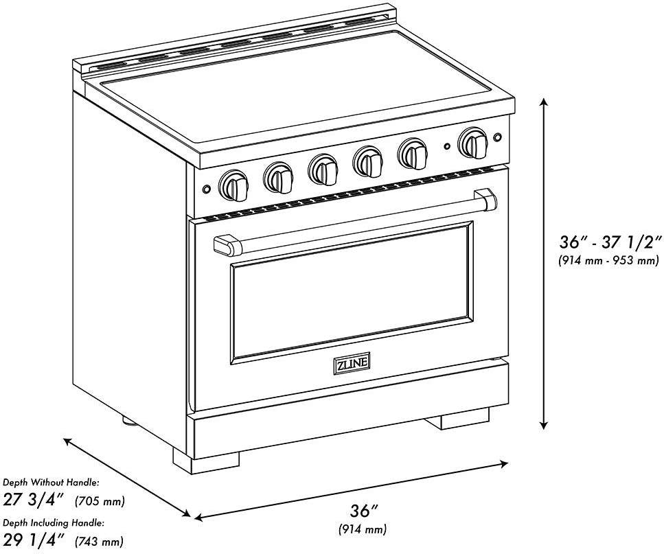 Zline SINRBLM36 Stainless Steel With Black Matte Door