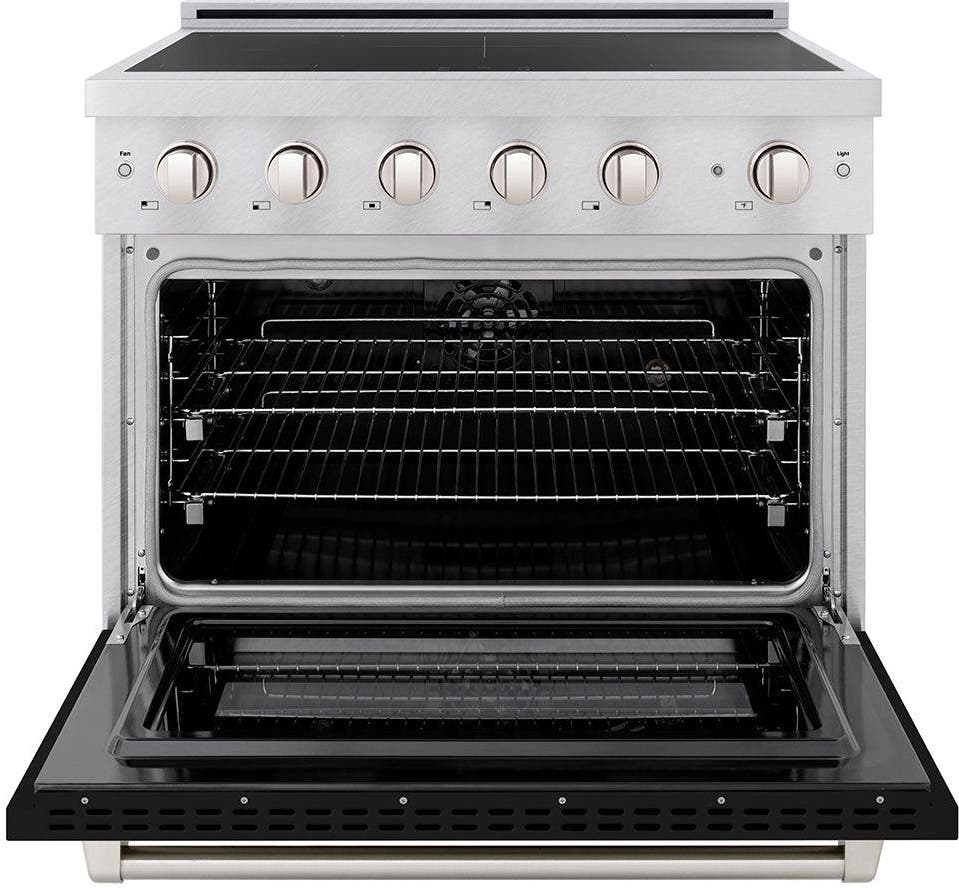 Zline SINRSBLM36 Satin Stainless Steel With Black Matte Door