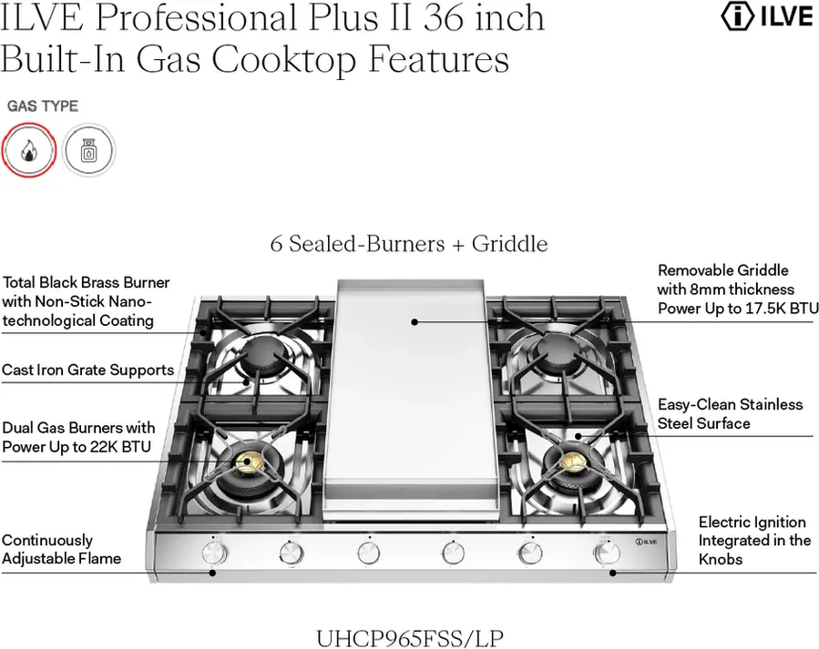Ilve UHCP965FSS Natural Gas