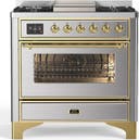 Majestic III 36 inch Dual Fuel Range with 6 Black Brass Burners and Griddle, Dual Function Burner up to 25,000 BTU