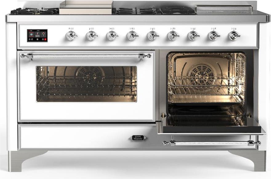 Ilve UM60FSNR3WHCLP White Chrome Trim, Liquid Propane
