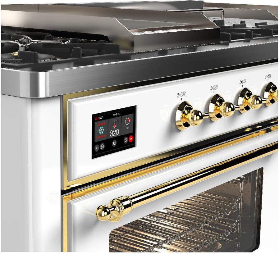 Ilve UM60FSNR3WHGLP White Brass Trim, Liquid Propane