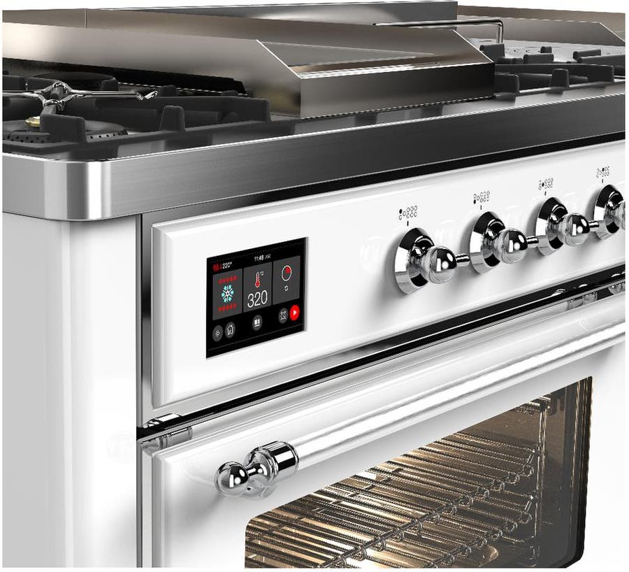 Ilve UM60FSNR3WHCLP White Chrome Trim, Liquid Propane