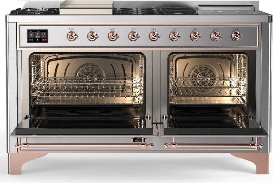 Ilve UM60FSNR3SSPLP Stainless Steel Copper Trim, Liquid Propane