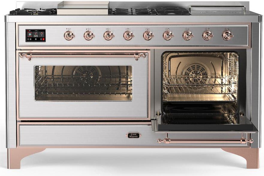 Ilve UM60FSNR3SSPLP Stainless Steel Copper Trim, Liquid Propane