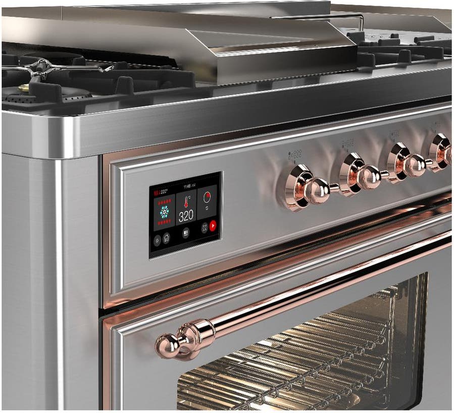 Ilve UM60FSNR3SSPLP Stainless Steel Copper Trim, Liquid Propane
