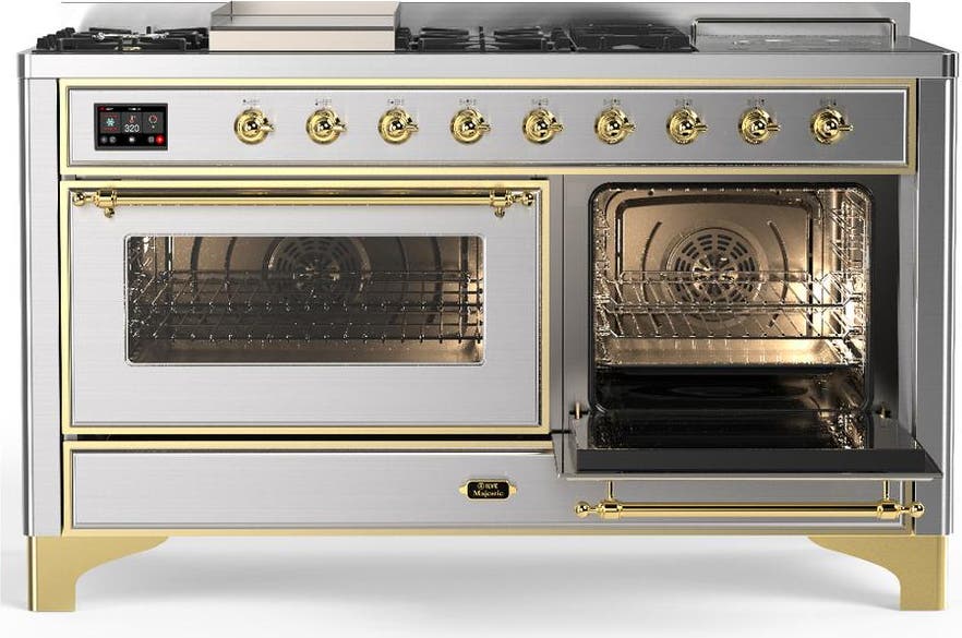Ilve UM60FSNR3SSGLP Stainless Steel Brass Trim, Liquid Propane