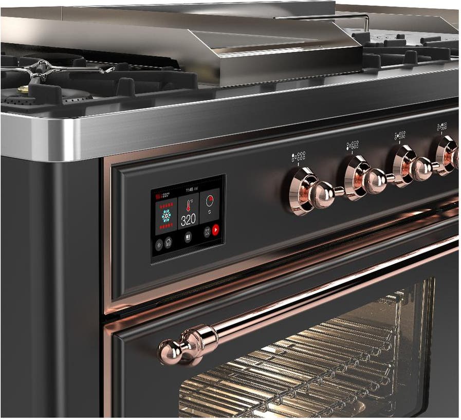 Ilve UM60FSNR3MGPLP Matte Graphite Copper Trim, Liquid Propane