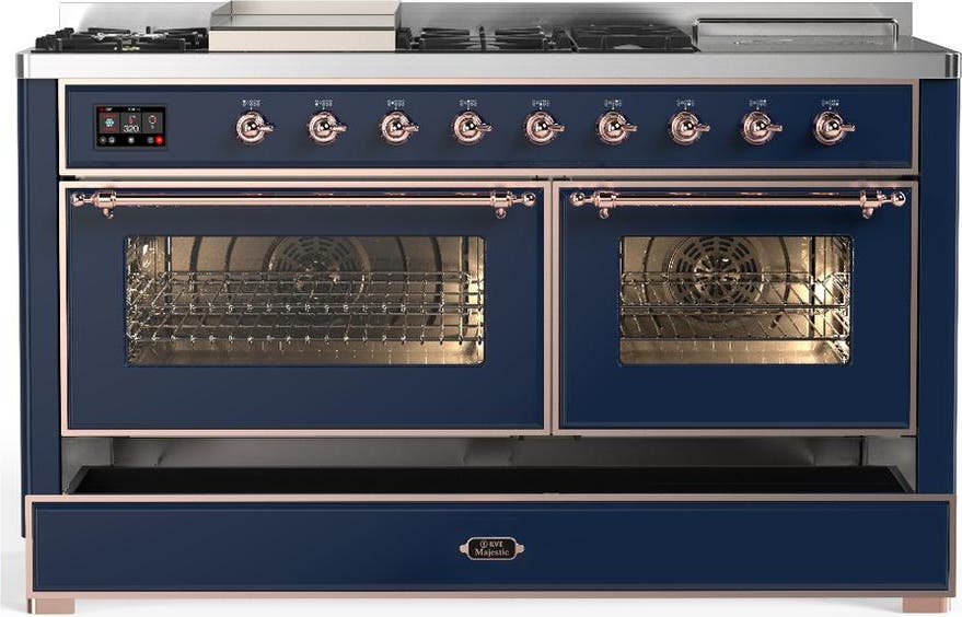 Ilve UM60FSNR3MBPLP Matte Blue Copper Trim, Liquid Propane