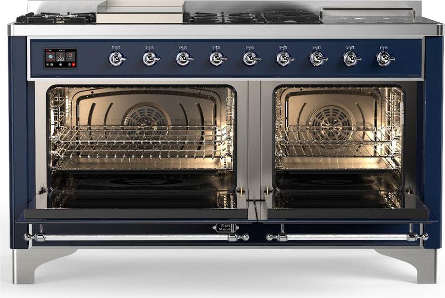 Ilve UM60FSNR3MBCLP Matte Blue Chrome Trim, Liquid Propane