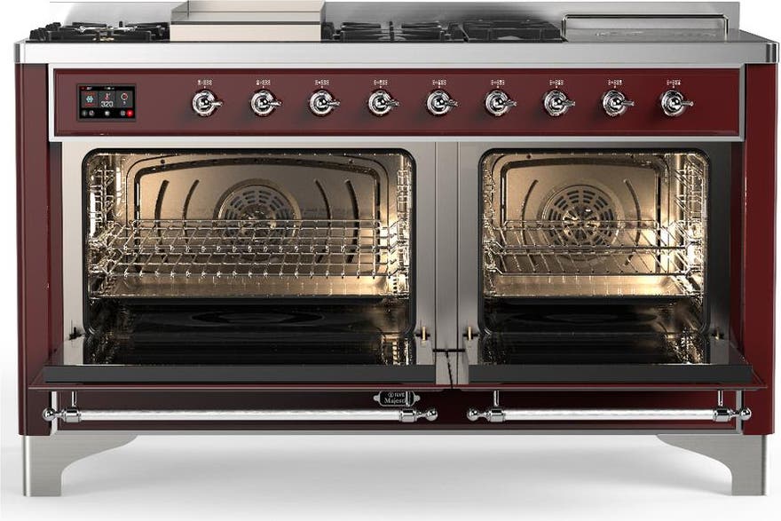 Ilve UM60FSNR3BUCLP Burgundy Chrome Trim, Liquid Propane