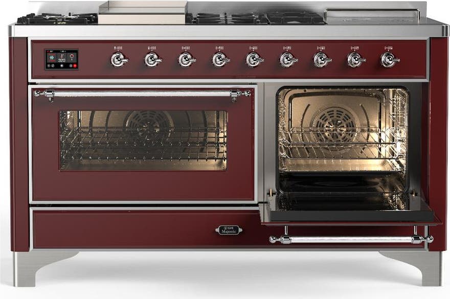 Ilve UM60FSNR3BUCLP Burgundy Chrome Trim, Liquid Propane