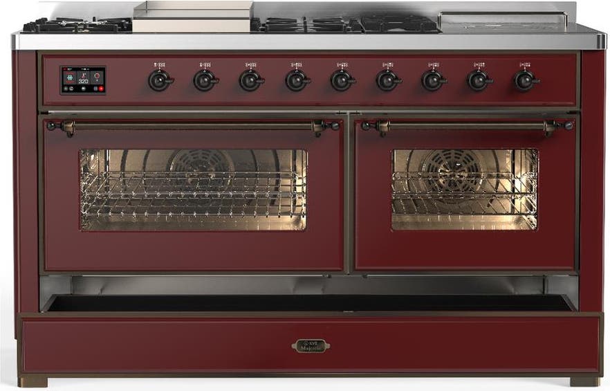 Ilve UM60FSNR3BUBLP Burgundy Burnished Trim, Liquid Propane