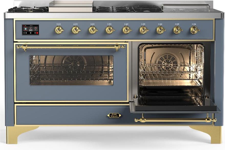 Ilve UM60FSNR3BGGLP Blue Grey Brass Trim, Liquid Propane