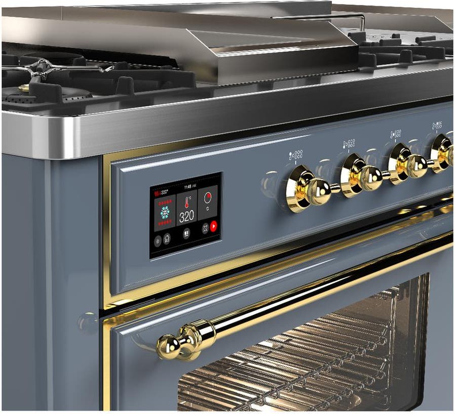 Ilve UM60FSNR3BGGLP Blue Grey Brass Trim, Liquid Propane