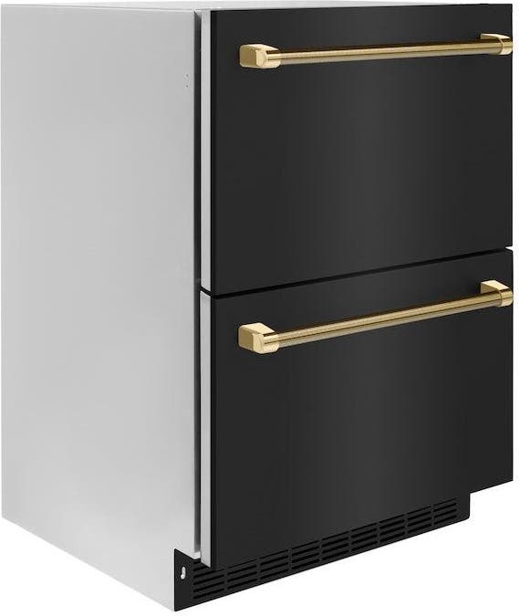 Zline RDSOZBS24KG Black Stainless Steel Doors And Polished Gold Heli...
