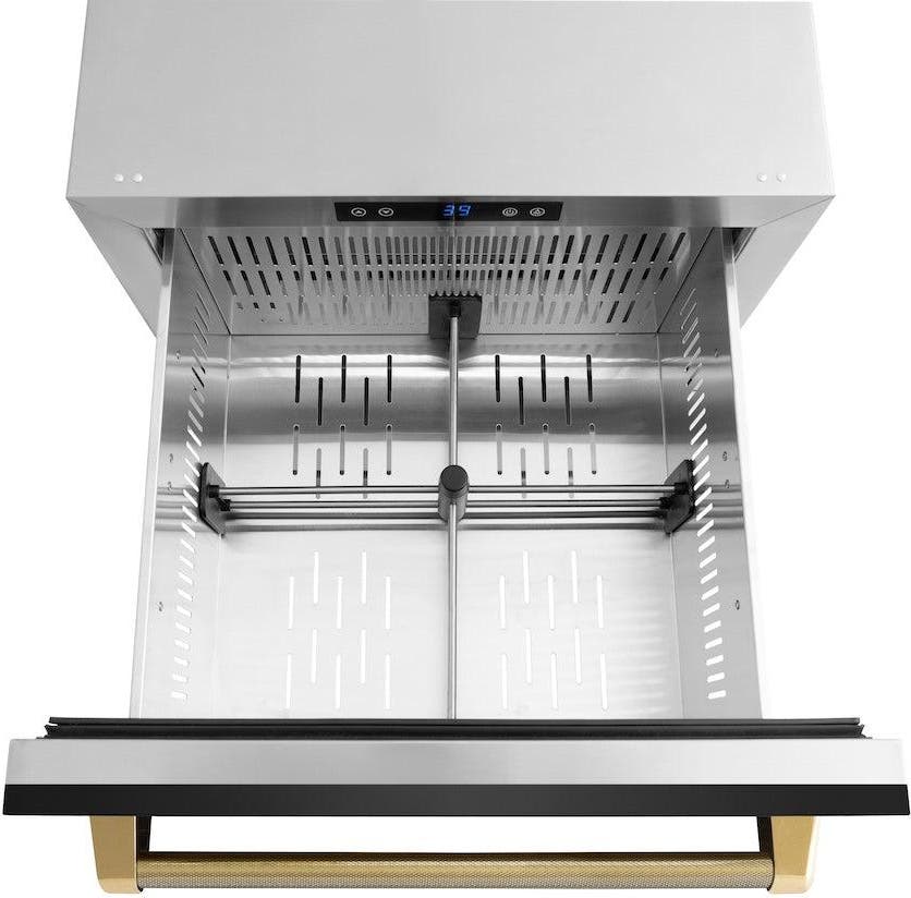 Zline RDSOZBS24KG Black Stainless Steel Doors And Polished Gold Heli...
