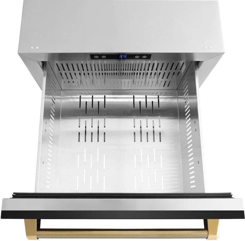 Zline RDSOZBS24KG Black Stainless Steel Doors And Polished Gold Heli...