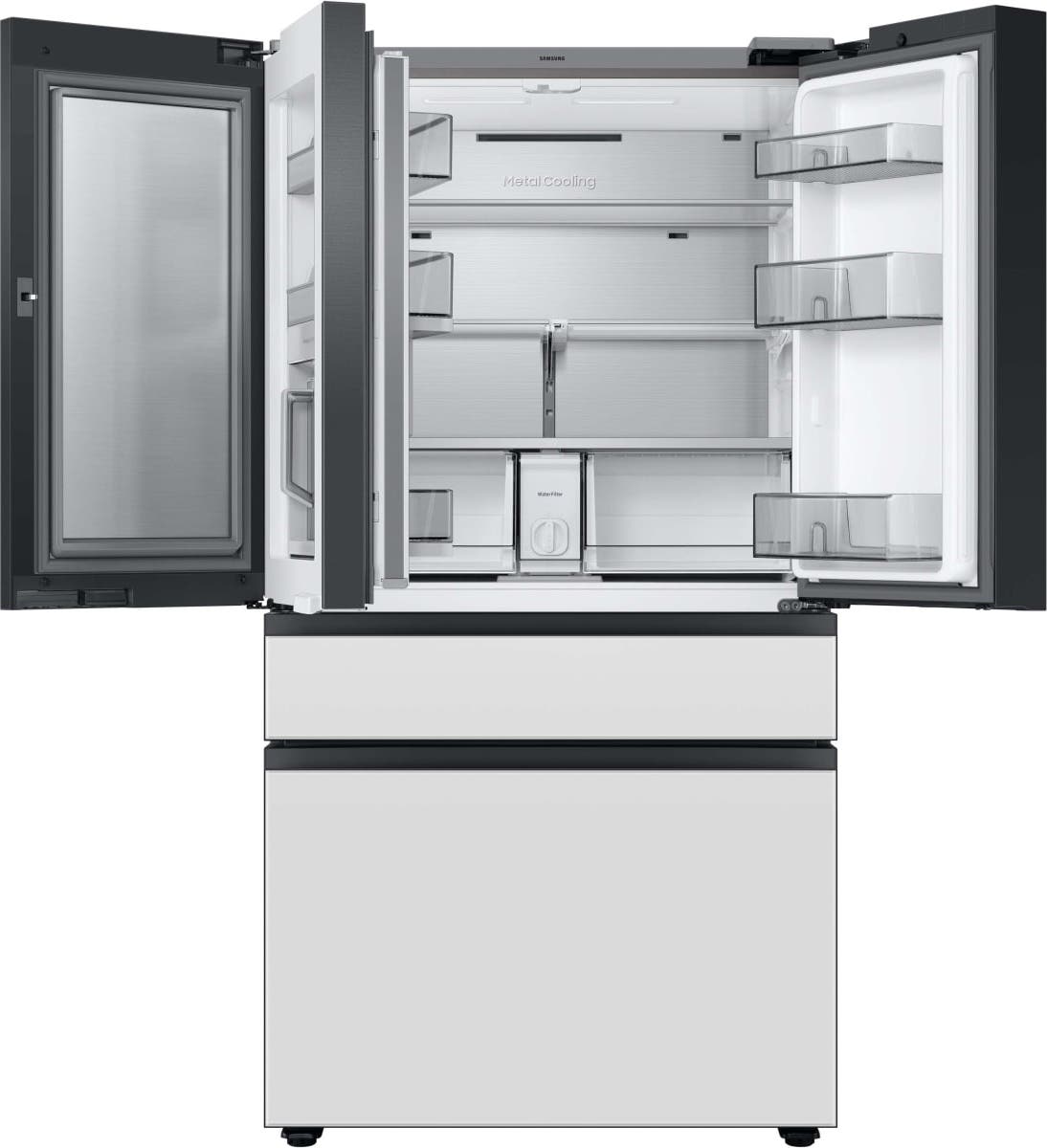 Samsung RF23BB8900AW Bespoke Panel-Ready with White Glass Family Hub™ P...