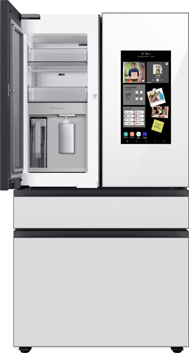Samsung RF23BB8900AW Bespoke Panel-Ready with White Glass Family Hub™ P...
