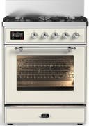 ILVE UM30N Majestic III 30 inch Dual Fuel Range with 5 Black Brass Burners