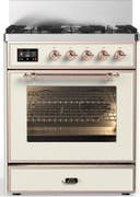 ILVE UM30N Majestic III 30 inch Dual Fuel Range with 5 Black Brass Burners
