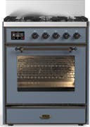 ILVE UM30N Majestic III 30 inch Dual Fuel Range with 5 Black Brass Burners
