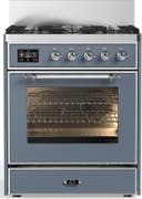 ILVE UM30N Majestic III 30 inch Dual Fuel Range with 5 Black Brass Burners