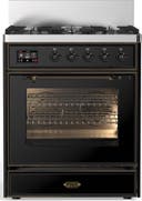 ILVE UM30N Majestic III 30 inch Dual Fuel Range with 5 Black Brass Burners
