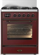 ILVE UM30N Majestic III 30 inch Dual Fuel Range with 5 Black Brass Burners