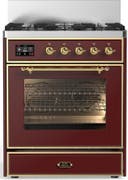ILVE UM30N Majestic III 30 inch Dual Fuel Range with 5 Black Brass Burners