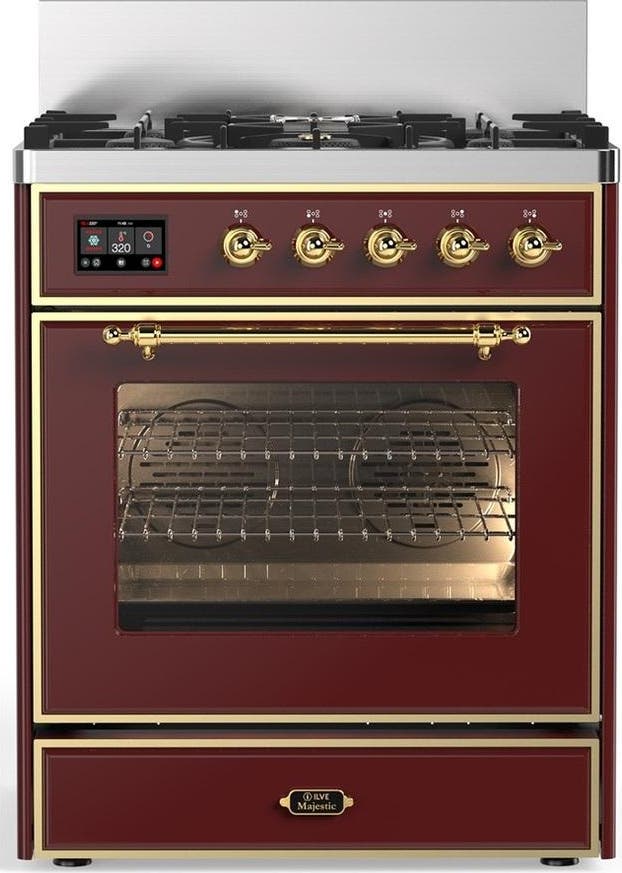 Burgundy With Brass Trim, Natural Gas