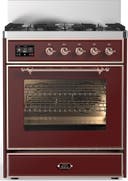 ILVE UM30N Majestic III 30 inch Dual Fuel Range with 5 Black Brass Burners