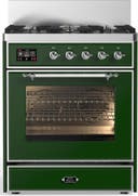 ILVE UM30N Majestic III 30 inch Dual Fuel Range with 5 Black Brass Burners