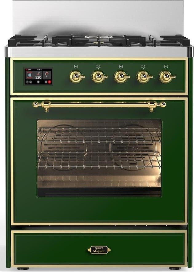 Emerald Green With Brass Trim, Natural Gas
