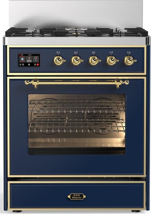 Midnight Blue With Brass Trim, Natural Gas