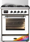 ILVE UM30N Majestic III 30 inch Dual Fuel Range with 5 Black Brass Burners