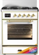 ILVE UM30N Majestic III 30 inch Dual Fuel Range with 5 Black Brass Burners