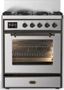 ILVE UM30N Majestic III 30 inch Dual Fuel Range with 5 Black Brass Burners