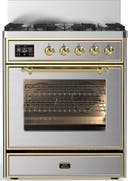ILVE UM30N Majestic III 30 inch Dual Fuel Range with 5 Black Brass Burners