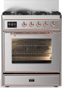 ILVE UM30N Majestic III 30 inch Dual Fuel Range with 5 Black Brass Burners
