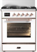 ILVE UM30N Majestic III 30 inch Dual Fuel Range with 5 Black Brass Burners