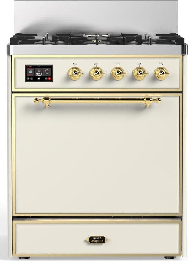 Antique White With Brass Trim, Natural Gas