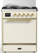 ILVE UM30N Majestic III 30 inch Dual Fuel Range with 5 Black Brass Burners
