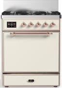 ILVE UM30N Majestic III 30 inch Dual Fuel Range with 5 Black Brass Burners