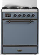ILVE UM30N Majestic III 30 inch Dual Fuel Range with 5 Black Brass Burners