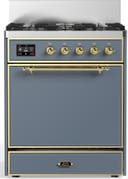 ILVE UM30N Majestic III 30 inch Dual Fuel Range with 5 Black Brass Burners