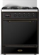 ILVE UM30N Majestic III 30 inch Dual Fuel Range with 5 Black Brass Burners