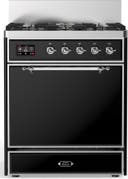 ILVE UM30N Majestic III 30 inch Dual Fuel Range with 5 Black Brass Burners