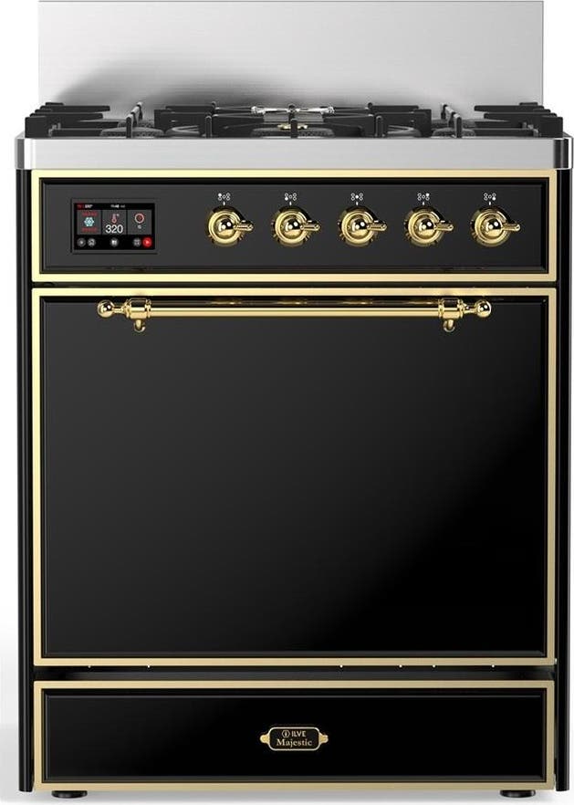 Glossy Black With Brass Trim, Liquid Propane